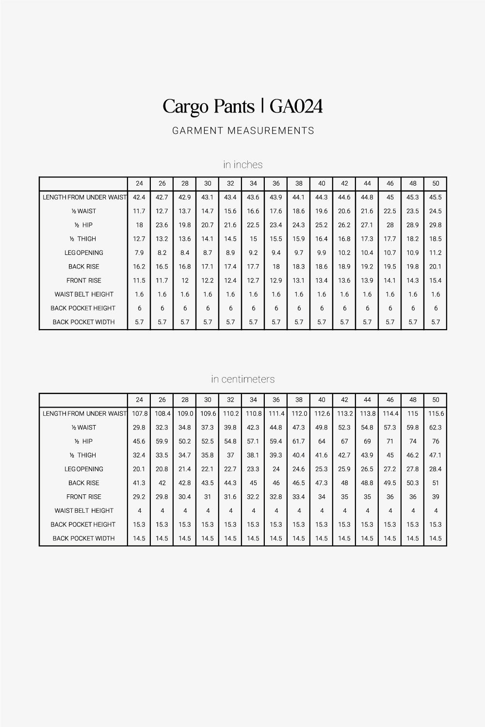 Cargo Pants Pattern