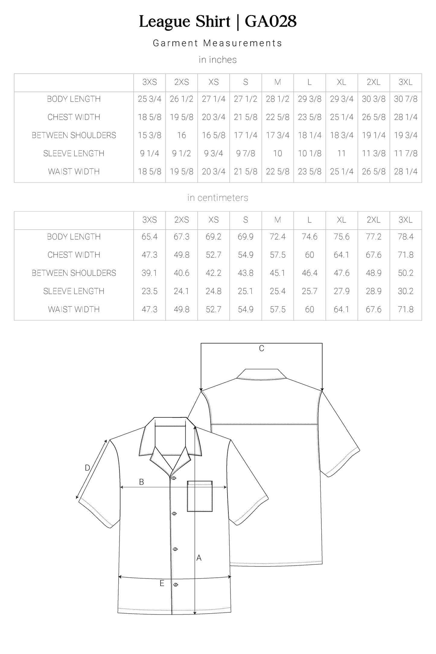League Shirt Pattern