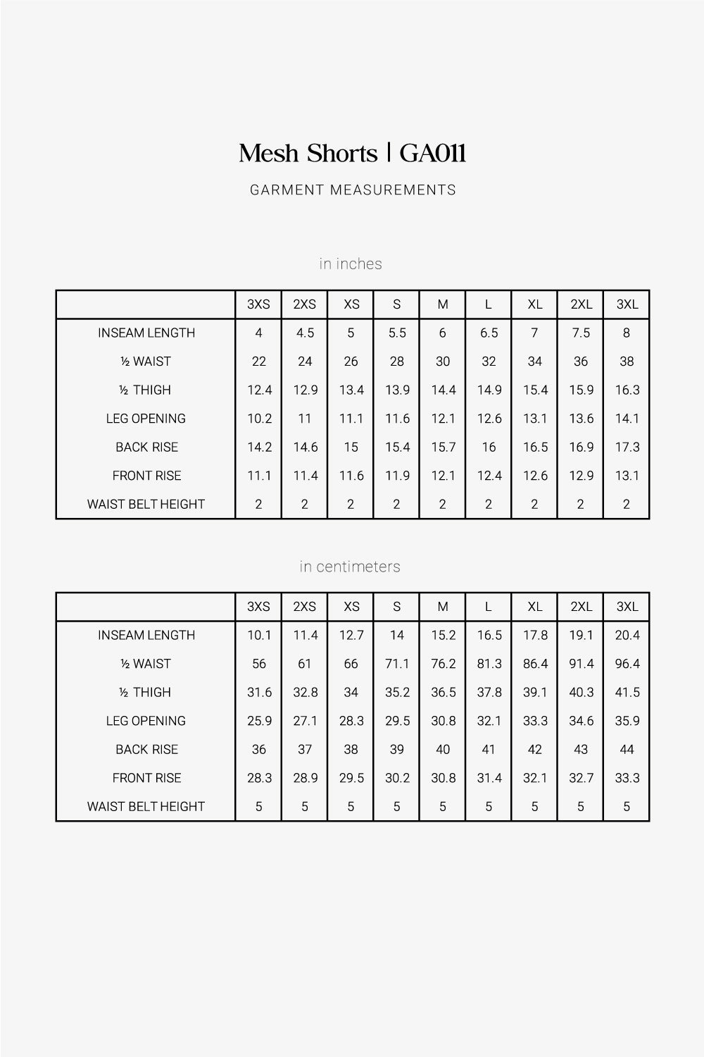 Mesh Shorts Pattern