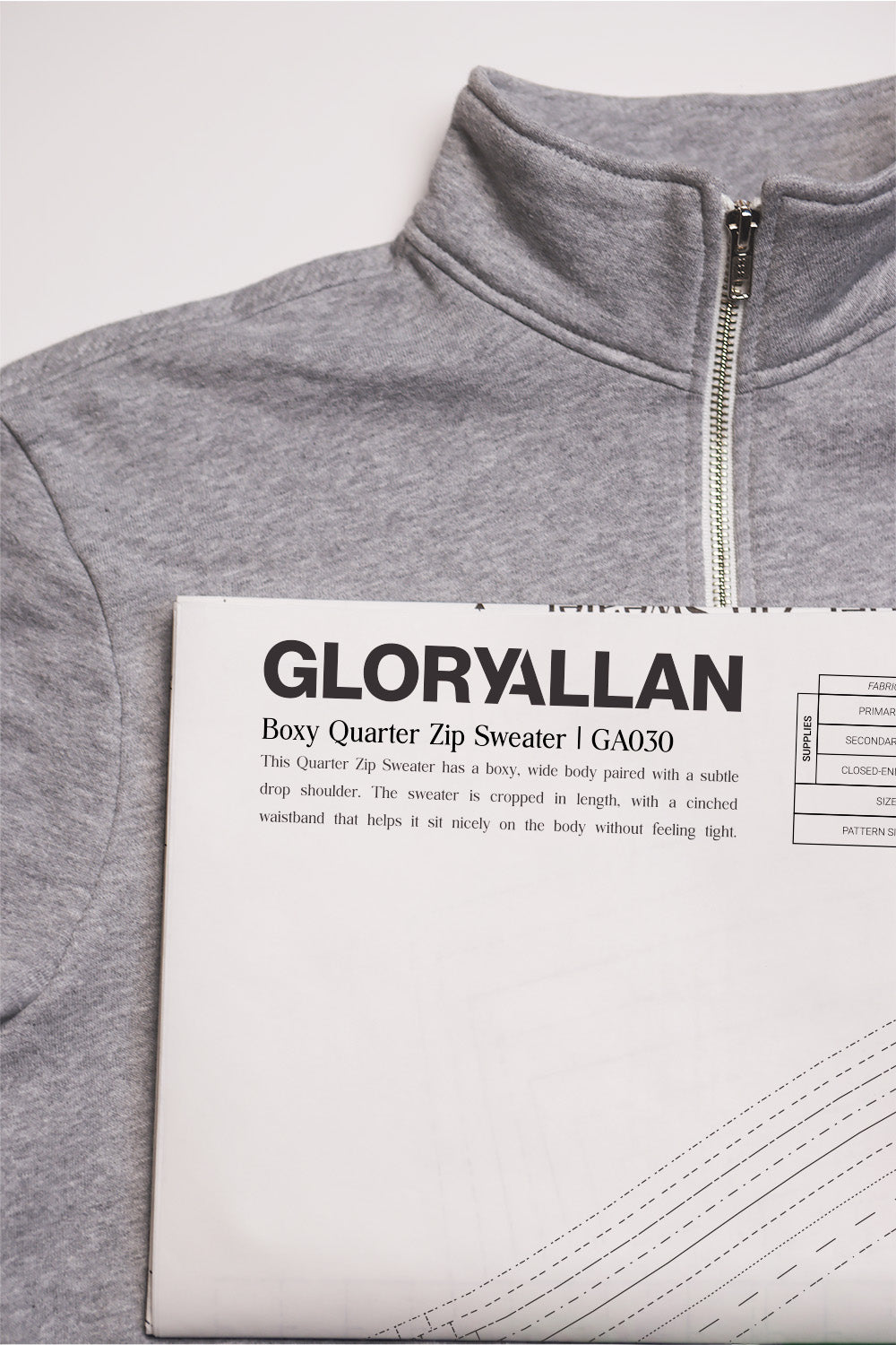 Boxy Quarter Zip Sweater Pattern