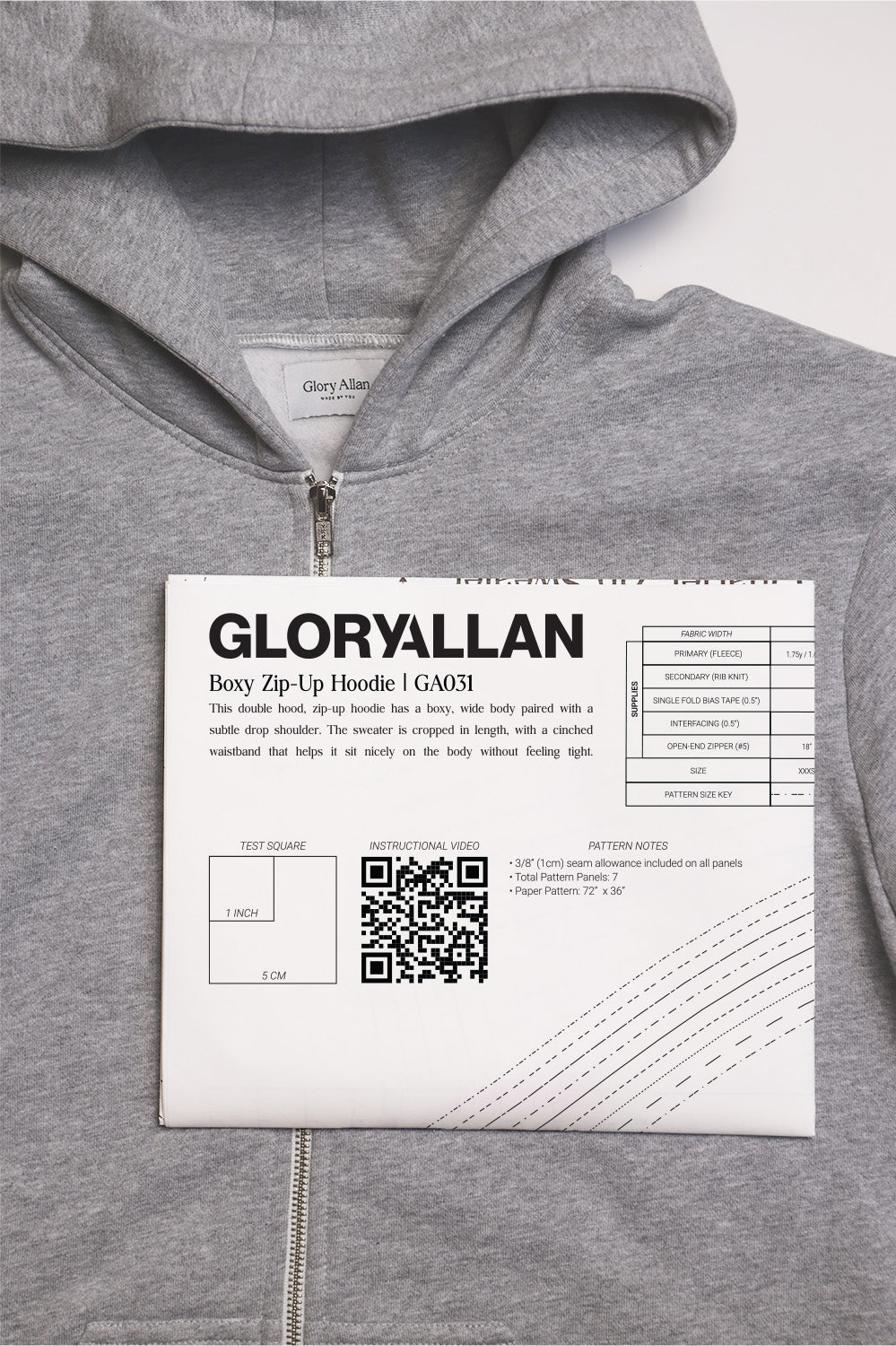 Boxy Zip-Up Hoodie Pattern