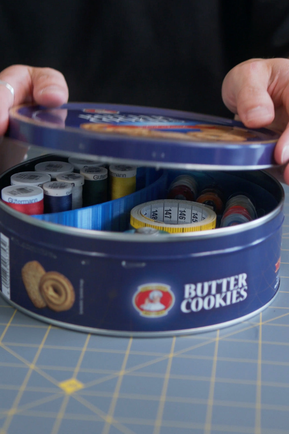 Cookie Tin Sewing Organizer