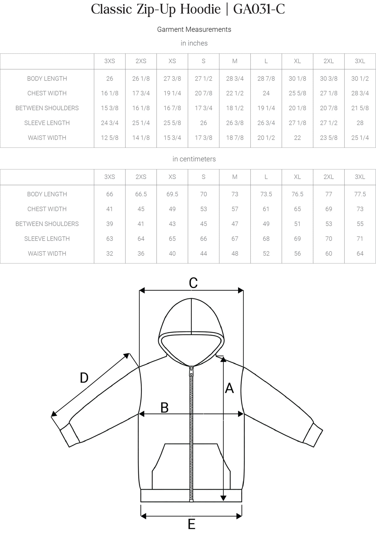 Classic Zip-Up Hoodie Pattern