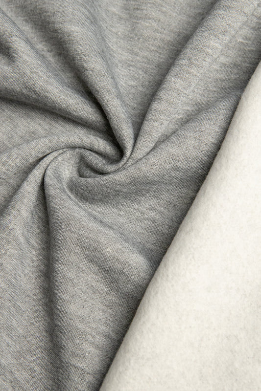 Premium brushed fleece in sports grey color - indulge in comfort while you elevate your sewing projects with this versatile fabric