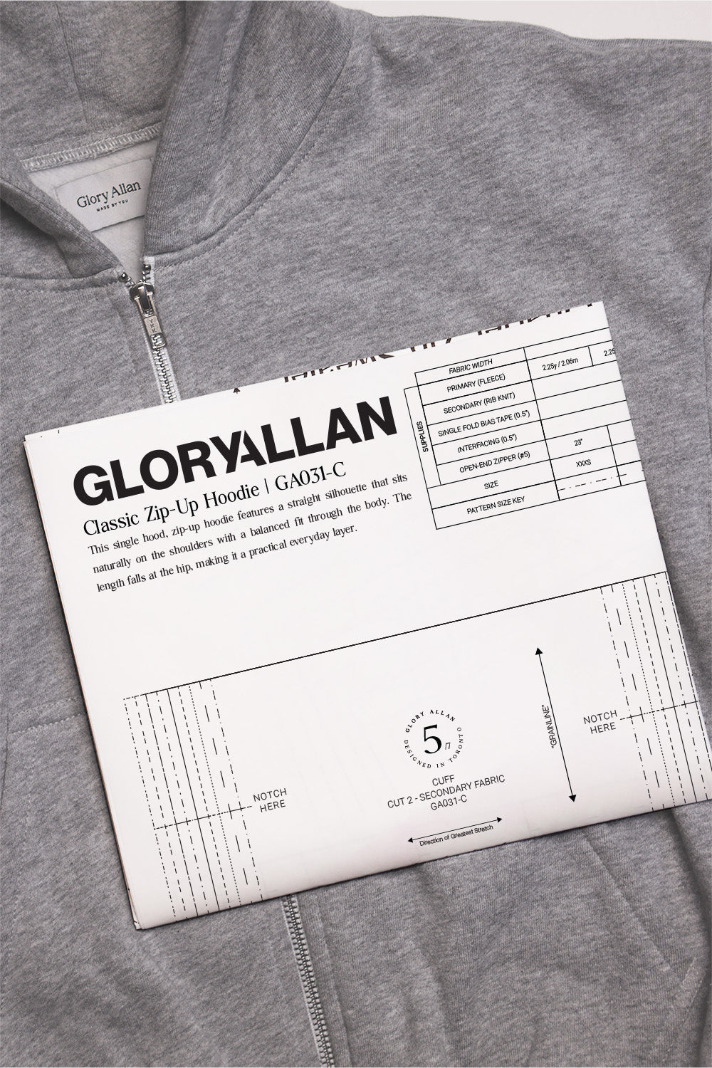 Classic Zip-Up Hoodie Pattern